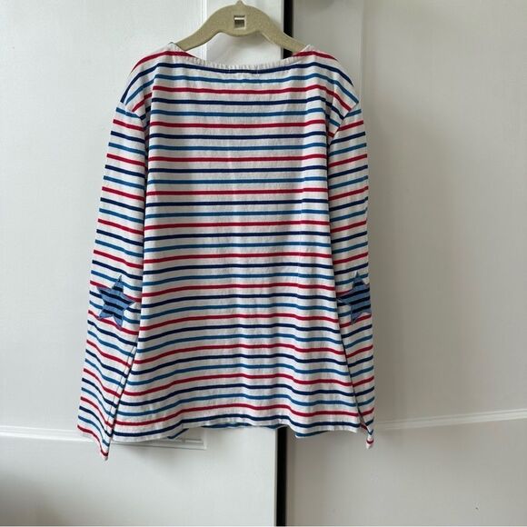 Crewcuts Girls' boatneck T-shirt in star-patch stripe size L (10-11) Long Sleeve - Picture 4 of 9